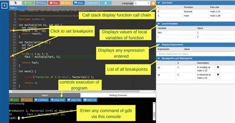 gdb online debugger